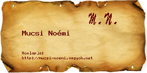 Mucsi Noémi névjegykártya